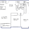 Floor plan: 2 Bedroom 2 Bath (A)