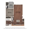 Floor plan: One Bedroom - 1AA (Wheelchair Accessible)