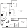 Floor plan: Two Bedroom Two Bath with Loft (1630 SF)