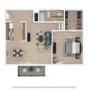 Floor plan: 1 Bed Parkgate - with W/D