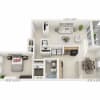 Floor plan: One Bedroom A1B