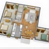Floor plan: 3 Bed, 1 Bath