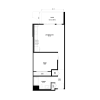 Floor plan: 1 Bedroom 4