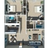 Floor plan: 2 Bedroom 2 Bath