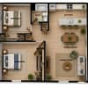 Floor plan: Two bedroom one bath
