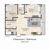 Floor plan: 2 Bedroom 1 Bathroom