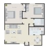 Floor plan: 2 Bed - 1 Bath