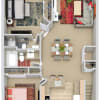 Floor plan: 2 Beds | 2 Baths Upper