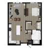 Floor plan: One Bedroom (1A)