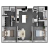 Floor plan: 2 Bedroom, 2 Bathroom 1089 SF