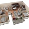 Floor plan: 2 BR Grand Courtyard Garage