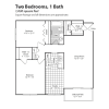 Floor plan: Renovated 2 Bedroom 1 Bath