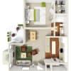 Floor plan: 1 Bed & 1 Bath