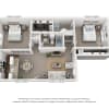 Floor plan: 2 Bedroom, 2 Bath