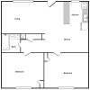 Floor plan: 2 bedroom 1 bath