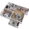 Floor plan: 1 BEDROOM/1 BATHROOM