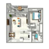 Floor plan: 1 Bed 1 Bath Plan F