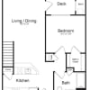Floor plan: One Bedroom One Bath with Loft (1015 SF)