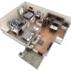 Floor plan: 2 BR Designer Courtyard