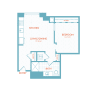 Floor plan: B3 | 1 Bed | 1 Bath