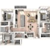 Floor plan: Three Bedroom C3B