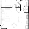 Floor plan: 1 Bedroom Grand Courtyard