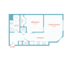 Floor plan: B2a | 1 Bed | 1 Bath