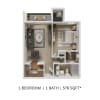 Floor plan: 1 Bedroom Jr