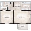 Floor plan: One Bed One Bath