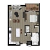 Floor plan: One Bedroom (1B)