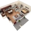 Floor plan: 1 BR Grand Courtyard