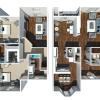 Floor plan: Two Bedroom Two and a Half Bathroom  Townhome
