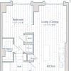 Floor plan: 1 Bed/1 Bath-C7-A1