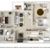 Floor plan: 2x2 Roomate