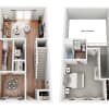 Floor plan: 1 Bedroom Townhouse