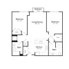 Floor plan: Two Bedroom/Two Bath (2A-A) Balcony