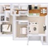 Floor plan: 2 Bedroom 2 Bath