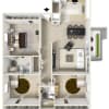 Floor plan: 3 Bedroom 2 Bathroom
