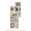 Floor plan: 1BR/1.5BA
