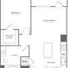 Floor plan: One Bedroom One Bath (789 SF)