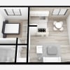 Floor plan: One Bed ~ One Bath