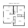 Floor plan: 2 Bed 1 Bath Large