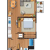 Floor plan: 1x1B Flat