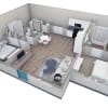 Floor plan: 2 BR 2 Bath Retreat Courtyard