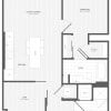Floor plan: 1 Bed/2 Bath Den-A Medley