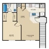 Floor plan: 1 Bed, 1 Bath A