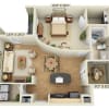 Floor plan: A1X-1bd/1bth (Legacy)