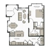 Floor plan: The Denim | 1 Bed | 1 Bath