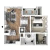 Floor plan: 1x1 A