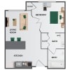 Floor plan: One Bedroom Traditional
